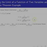 Limit Of A Function Of Two Variables Using The Squeeze Theorem Example