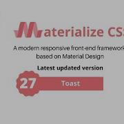 Materialize Css Toast 27 Toast