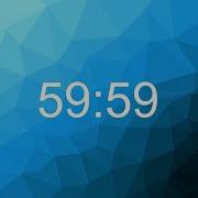 1 Hour 60 Minute Silent Timer Count UP Blue Polygon Background