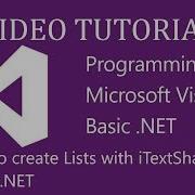 Creating With Lists In Itextsharp Pdf File VB Net