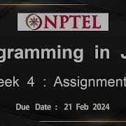 NPTEL Programming In Java Week 4 Assignment 4 Answers Solution Quiz 2024 Jan
