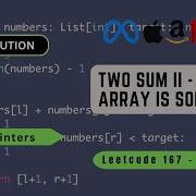 Two Sum II Input Array Is Sorted Two Pointers Python LeetCode 167 Top Interview 150