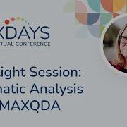 MAXDAYS 2024 Spotlight Session Thematic Analysis With MAXQDA