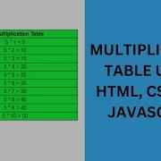Multiplication Table Using HTML CSS And JavaScript JavaScript Project