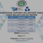 SEQUENTIAL CONTROL OF A ROTARY TABLE Group Project ME2009