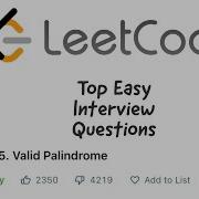 Leetcode 125 Valid Palindrome Facebook Interview Question
