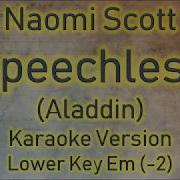 Naomi Scott Speechless Karaoke Lyrics Instrumental Cover Lower Key Em