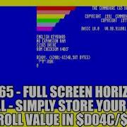 Mega65 Emulator Full Screen Horizontal Scrolling Using 2 Registers