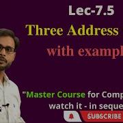 L7 5 Three Address Code Examples Compiler Design CD