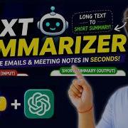 Build A GenAI Text Summarizer Project Summarize Emails Meeting Notes Python OpenAI