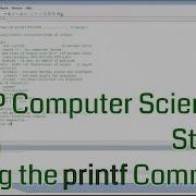 Computer Science AP Strings Using The Printf Command