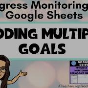 Progress Monitoring For Google Sheets A TPT Product Adding Multiple Goals