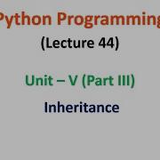 Python Programming Unit 5 Inheritance Part 3