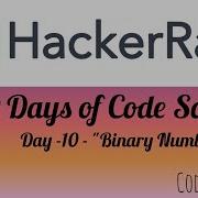 Day 10 Binary Numbers Hackerank Coding Solution Programming For Beginners Coding For Beginners