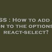 CSS How To Add An Icon To The Options In React Select