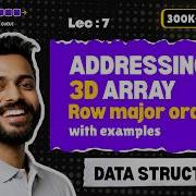 Lec 7 3D Arrays Addressing In 3D Arrays Row Major Order