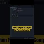 Python Program To Compute The Power Of A Number Shorts Python Coding Programming