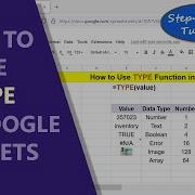 Google Sheets TYPE Function Get Type Of Data Spreadsheet Tutorial With Example