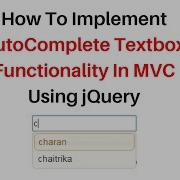 Автозаполнение текстового поля ввода MVC с использованием JQuery Автозаполнение JQuery