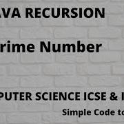 Prime Number Using Recursion In Java Hindi