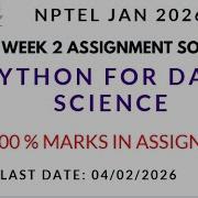 NPTEL Python For Data Science Assignment 2 Solution Week 2 Solution Get 100 Marks Jan 2026