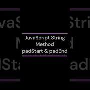JavaScript String Method PadStart PadEnd Coding Javascript Js