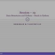 Session 19 Data Structures Stack In Python Push Pop Peep