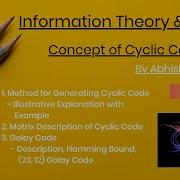 Concept Of Cyclic Code II Information Theory Coding Abhishek Gupta