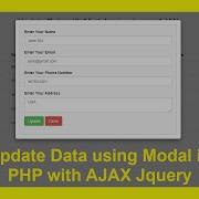 Update Data Using Bootstrap Modal In PHP With AJAX Jquery With Source Code