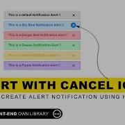 Library 13 Create Alert With Cancel Icon In CSS Front End Library Using HTML CSS And JS Uiuxpro