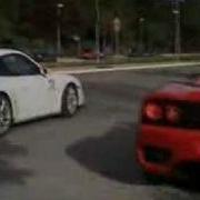Ferrari 360 Spyder Start Up And Accelerate With A 997 GT3