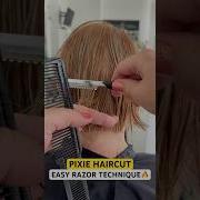 PIXIE HAIRCUT EASY RAZOR TECHNIQUE Complete Tutorial Linked Below
