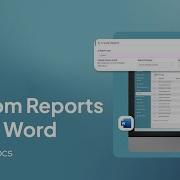 Custom Reports Using Word Templates Culverdocs