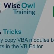 Quickly Copy VBA Modules Between Projects In The VB Editor