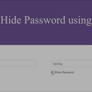 Show Hide Password Using JQuery Checkbox For Show Password Onclick