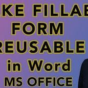 How To Make Fillable Forms Reusable In Word Saving Forms As Word Templates