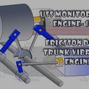 USS Monitor Engine Civil War Ericsson Double Trunk Steam Engine Scale Replica Cranking Propeller