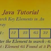 Java Program To Search Key Elements In An Array