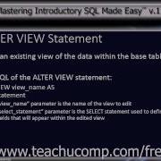 SQL Training Structured Query Language Tutorial The ALTER VIEW Statement Lesson
