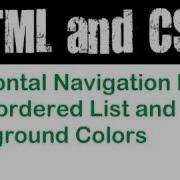 Horizontal Navigation Menu With Unordered List And Background Colors