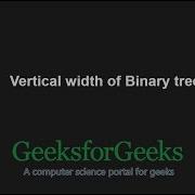 Vertical Width Of Binary Tree Set 1 GeeksforGeeks