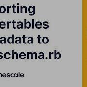 Exporting Hypertable Metadata To Db Schema