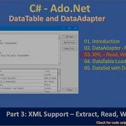 Data Adapter Part 3 XML Support Extract Read Write Ado Net Tutorial 025