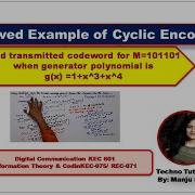 Unit 5 Cyclic Code Solved Example AKTU 2018 19 Q 7 B Cyclic Code Encoder Check Bits
