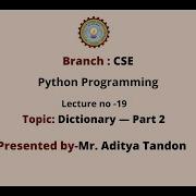 Python Programming Dictionaries Part 2 AKTU Digital Education