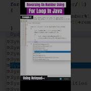 Reversing Number Using For Loop In Java Example 2 Shorts Programming Python Java Coding