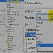 Android Studio Create Any Resourse In Menu Folder And Dimens Resource In Values Folder