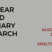 Linear Search And Binary Search Using Array Their Time Complexities ADA Lab IPU