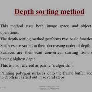 Depth Sorting Method Module 5 Computer Graphics