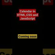 Calendar In HTML CSS And JavaScript